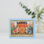 Kamm's Ale Vintag Label Postkarte (Stehend Vorderseite)