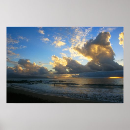 Kamole Beach Thunderstorm Sunset Poster (Vorne)