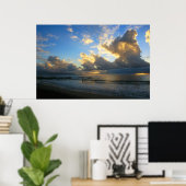 Kamole Beach Thunderstorm Sunset Poster (Heimbüro)