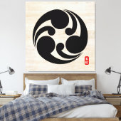 KAMON (Familienwappen) Sugihara Canvas Print Leinwanddruck (Insitu (Schlafzimmer))