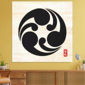 KAMON (Familienwappen) Sugihara Canvas Print Leinwanddruck (Insitu (Wohnzimmer))