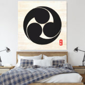 KAMON (Familienwappen) Yamamoto Canvas Print Leinwanddruck (Insitu (Schlafzimmer))