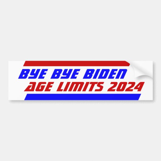 Kampagne 2024 ALTERSGRENZEN BYE BYE BIDEN Autoaufkleber (Vorne)