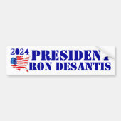 Kampagne 2024 für Präsident Ron DeSantis USA Flag Autoaufkleber (Vorne)
