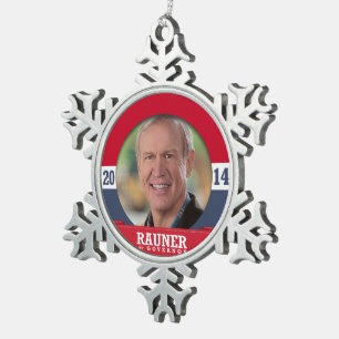 KAMPAGNE BRUCE RAUNER SCHNEEFLOCKEN Zinn-Ornament