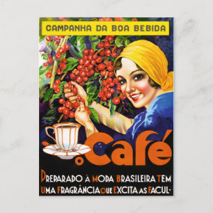 Kampagne Da Boa Bebida Coffee Vintage Werbeplakat Postkarte