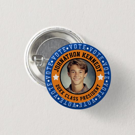 Kampagne der Blue and Orange Student Body Button (Vorne & Hinten)
