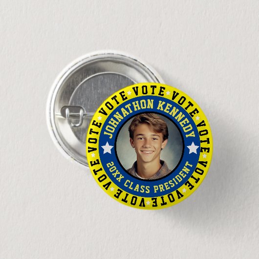 Kampagne der Blue and Yellow Student Body Button (Vorne & Hinten)