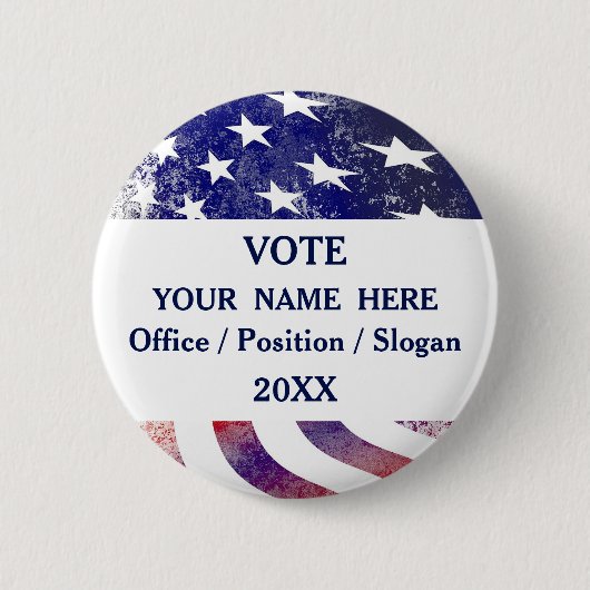Kampagne des Präsidenten der USA "Flag Political P Button (Vorderseite)