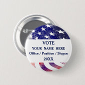 Kampagne des Präsidenten der USA "Flag Political P Button (Vorne & Hinten)