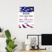 Kampagne des Präsidenten der USA "Flag Political P Poster (Heimbüro)