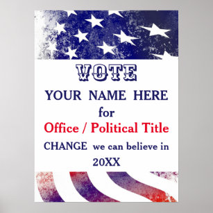 Kampagne des Präsidenten der USA "Flag Political P Poster