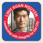 Kampagne für ein benutzerdefiniertes Foto im Stadt Rechteckiger Pappuntersetzer (Vorderseite)