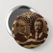 Kampagne für McKinley/Roosevelt Button (Vorne & Hinten)