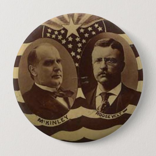 Kampagne für McKinley/Roosevelt Button (Vorderseite)