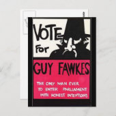 Kampagne Typ Fawkes Postkarte (Vorne/Hinten)