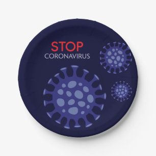 Kampagne zur Ausbreitung der Coronavirus-Pandemie Pappteller