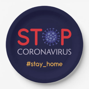 Kampagne zur Prävention von Coronavirus bleibe Zuh Pappteller