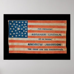 Kampagnen-Fahnen-Flagge Lincolns Johnson Poster