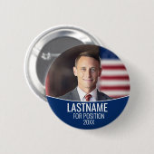 Kampagnen-Foto mit Farbblock - Blau und Weiß Button (Vorne & Hinten)