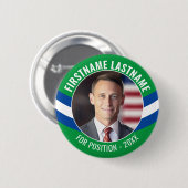 Kampagnen-Foto mit geschwungenen Formen - Grün Bla Button (Vorne & Hinten)