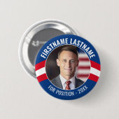 Kampagnen-Foto mit geschwungener Schrift - Rot-Wei Button (Vorne & Hinten)