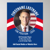 Kampagnen-Foto mit geschwungener Schrift - Rot-Wei Poster (Vorne)