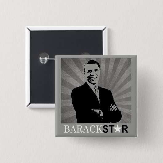 Kampagnen-Knopf Obama 2012 - Barack Stern Button (Vorne & Hinten)