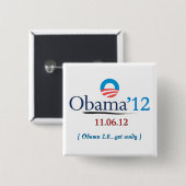 Kampagnen-Knopf Obama 2012 Button (Vorne & Hinten)