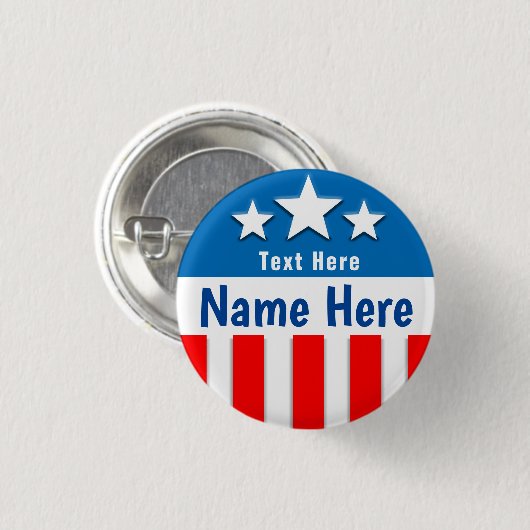 Kampagnen-Schablonen-Gewohnheit spielt Streifen Button (Vorne & Hinten)