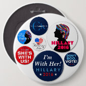 Kampagnen-Superknopf Hillary 2016 Button (Vorne & Hinten)
