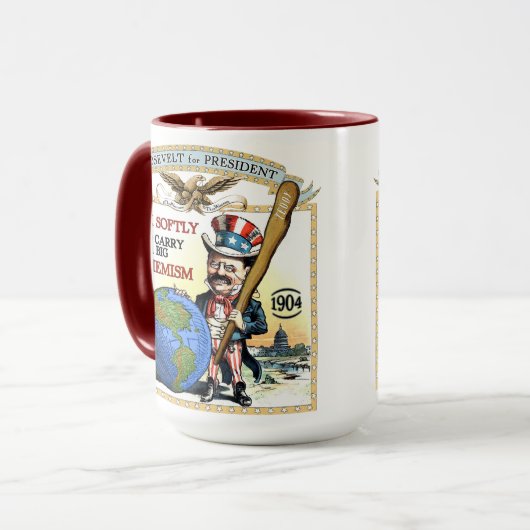 Kampagnen-Tasse Teddy Roosevelt 1904 Tasse (Vorderseite Links)