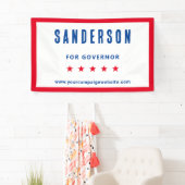 Kampagnenname Rotes Weiß Blaue politische Wahl Banner (Insitu)