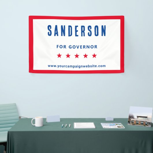 Kampagnenname Rotes Weiß Blaue politische Wahl Banner (Messeveranstaltung)