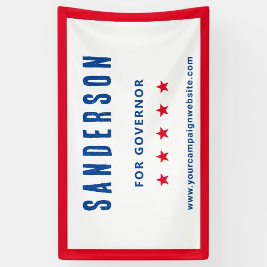 Kampagnenname Rotes Weiß Blaue politische Wahl Banner (Vertikal)