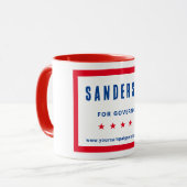 Kampagnenname Rotes Weiß Blaue politische Wahl Tasse (Vorderseite Links)