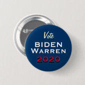 Kampagnenschaltfläche "Vote BIDEN WARREN 2020" Button (Vorne & Hinten)