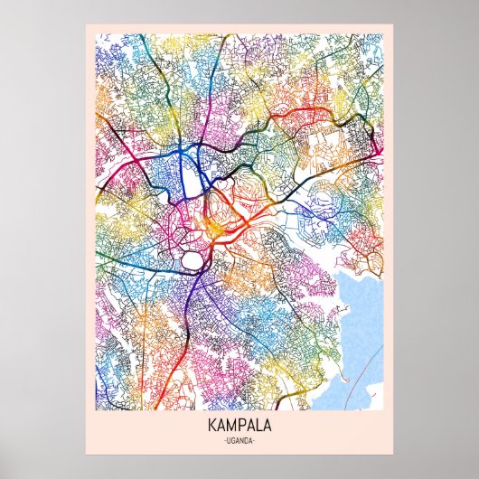 Kampala Uganda Stadtplan Poster (Vorne)