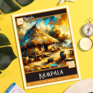 Kampala, Uganda Vintage Gemälde Postkarte