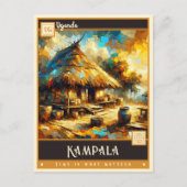 Kampala, Uganda | Vintage Gemälde Postkarte (Vorderseite)