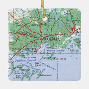 Kampala Uganda Vintage Karte Keramikornament