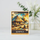 Kampala, Uganda | Vintage Malerei Postkarte (Stehend Vorderseite)