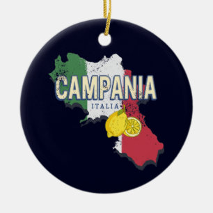 Kampanien Italien Retro Region Karte Vintag Souven Keramik Ornament