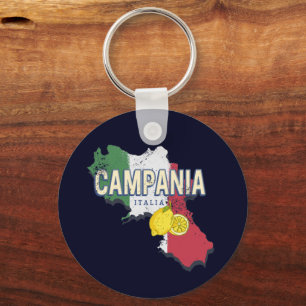 Kampanien Italien Retro Region Karte Vintag Souven Schlüsselanhänger