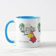Kampanien Italien Retro Region Karte Vintag Souven