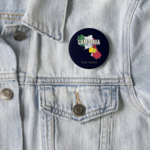 Kampanien Italien Retro-Regionskarte Vintage-Souve Button