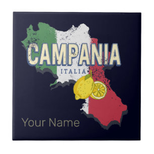 Kampanien Italien Retro-Regionskarte Vintage-Souve Fliese