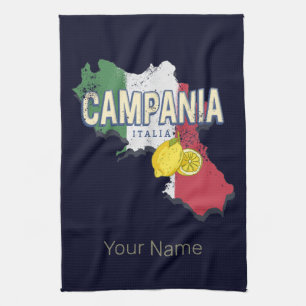 Kampanien Italien Retro-Regionskarte Vintage-Souve Geschirrtuch