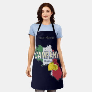 Kampanien Italien Retro-Regionskarte Vintage-Souve Schürze