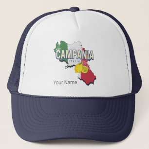 Kampanien Italien Retro-Regionskarte Vintage-Souve Truckerkappe